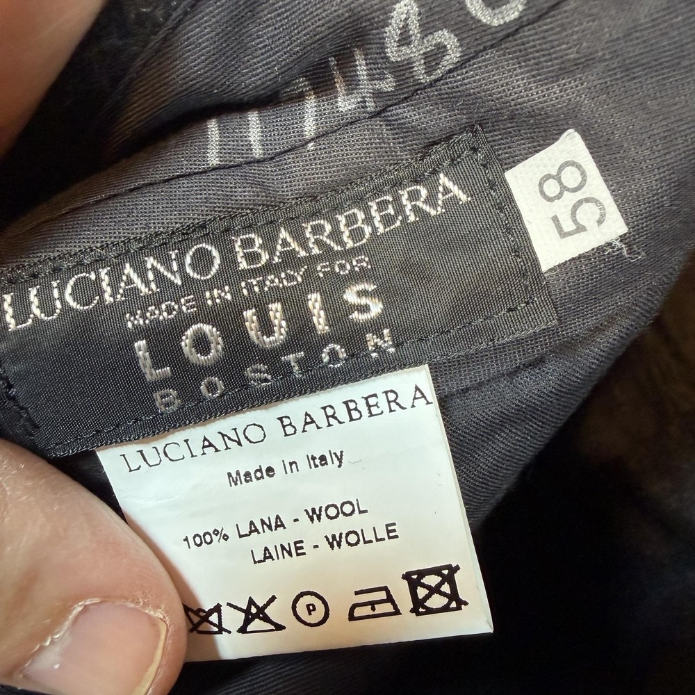 Luciano Barbera Pants Mens 42x27 Gray Wool Flat Front Dress Trousers Italy - Picture 3 of 6